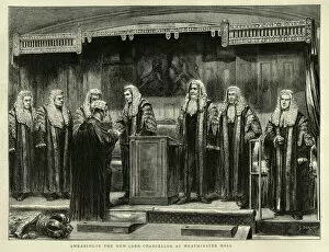 Palace of Westminster Collection: Swearing in of Roundell Palmer as Lord High Chancellor of Great Britain, Westminster Hall, Victorian