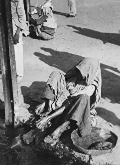 Sweeper Washes Feet