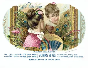 Cigar Box Prints: Sweet Reflection Cigar Box W/ Woman