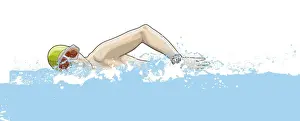 Swimmer front crawling