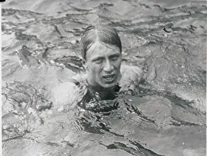 Seattle Prints: Swimmer Surfacing In Water
