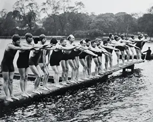 Swimming Club Preparing for Race
