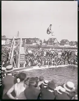 Brighton Prints: Swimming Competitor Diving into Water