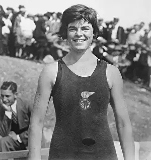 Swimming Professional Agnes Geraghty Pausing for Camera