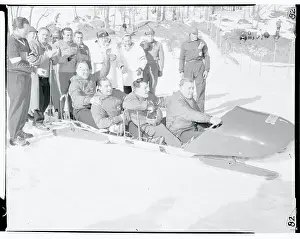 Swiss Bobsled Team in Their Sled