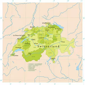 Images Dated 26th November 2017: Switzerland Vector Map