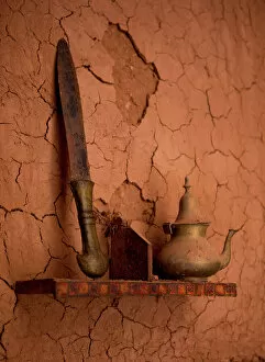 Morocco Collection: Sword & Teapot in Kasbah
