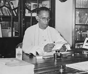 Colombo Prints: SW.R.D. Bandaranaike Sitting at his Desk