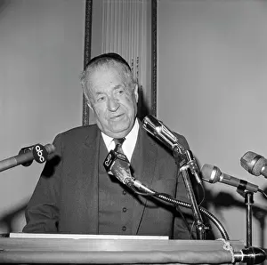 S.Y. Agnon In Front Of News Microphones