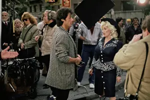 Huty32221 Prints: Sylvester Stallone And Dolly Parton Filming Rhinestone