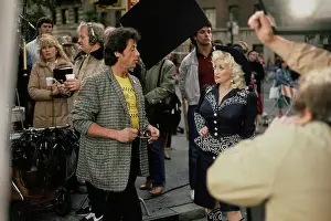Huty32221 Prints: Sylvester Stallone And Dolly Parton Filming Rhinestone
