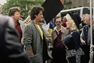 Huty32221 Prints: Sylvester Stallone And Dolly Parton Filming Rhinestone