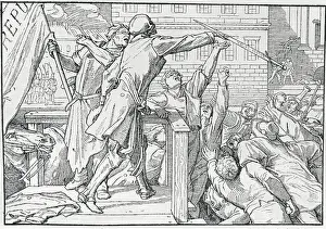 Terror Prints: Symbolic Skeleton Attacking Civilians