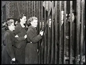 Sympathizers Talk with Strikers Through Gates