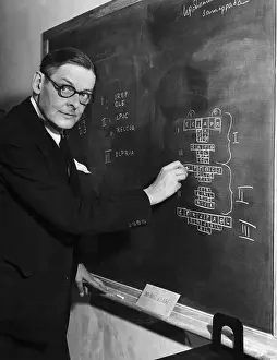 Princeton Prints: T. S. Eliot Explaining Play on Chalkboard