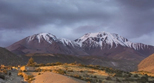 Images Dated 27th October 2012: The Taapaca volcano in the last evening light, Putre, Arica and Parinacota Region, Chile