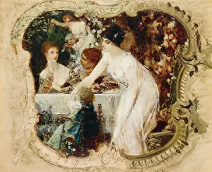 Klimt Prints: Table Delights. Study For The Municipal Theater In Karlovy Vary. Creator: Klimt