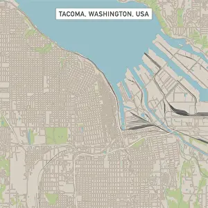 Tacoma Prints: Tacoma Washington US City Street Map