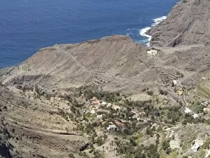 Taguluche, view from the Mirador Ermita del Santo in Arure, Valle Gran Rey, La Gomera, Canary Islands, Spain, Europe