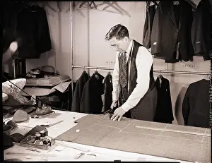 Workshop Prints: Tailor Cutting Fabric