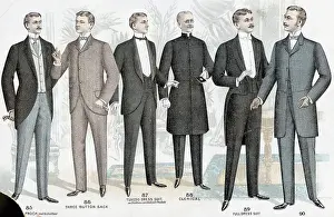 Tailor's Illustration of Six Men's Suits