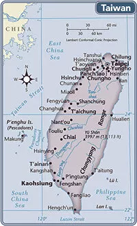 Images Dated 25th June 2018: Taiwan country map