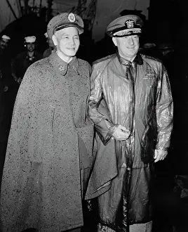 Diplomacy Prints: Taiwanese Leader Chiang Kai-shek with US Navy Vice Admiral Pride