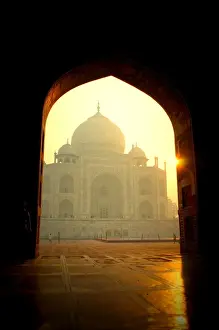 Taj Mahal Prints: Taj Mahal at dawn through doorway