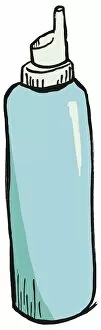 Liquid Gallery: Tall light blue bottle with dispenser top