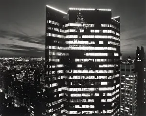 Lights Gallery: Tall office building with lights on at night