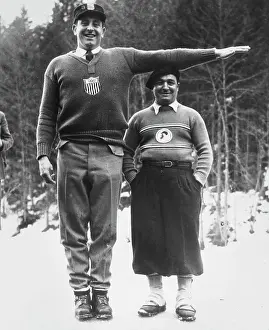 Tallest And Shortest Bob Sledders - 1936 Olympic Games