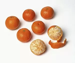 Tangerines, in and out of peel