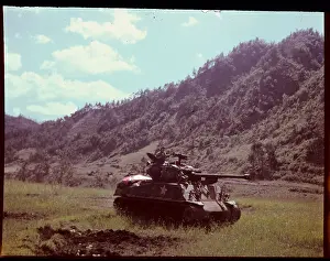 Tank Stationed near Hill Site