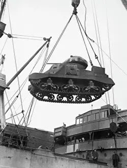 Tank Being Unloaded At Port