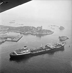 Tanker Prints: Tanker Aground Near Shore and Islands