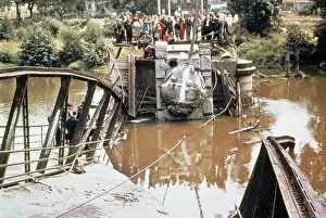 Tanks Trying to Cross Bridge