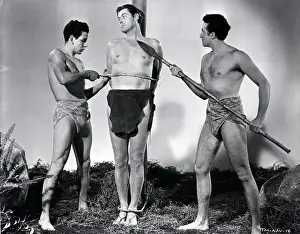 Post Prints: Tarzan Tied To A Post;Captor;Man W/Spear