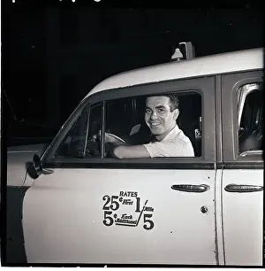 Taxi Prints: Taxi Driver at Wheel of Automobile