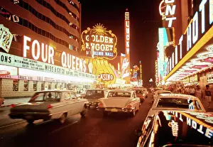 Taxi Filled Street During Las Vegas Nightlife