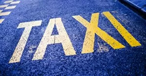 Images Dated 3rd August 2014: Taxi marking on a traffic lane