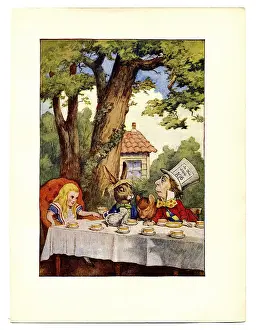 Illustr Prints: Tea party illustration, (Alices Adventures in Wonderland)