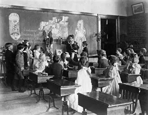 Classroom Prints: Teacher In Front Of Classroom