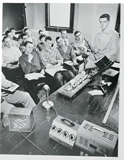 Indiana Prints: Teacher Conducts Course over Intercom