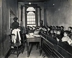 Classroom Prints: Teacher Instructing Schoolboys in Small Classroom