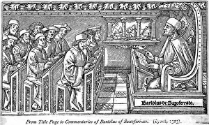 Teacher Instructing Students in Medieval Classrom