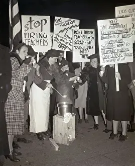 Picketing Prints: Teachers Drink Coffee on Midnight Picket