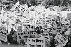 Parents Prints: Teachers, Parents, Kids Protest W/ Signs