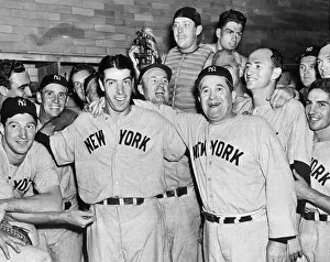 Joseph V Prints: Teammates Surrounding Joe DiMaggio Following Game Win