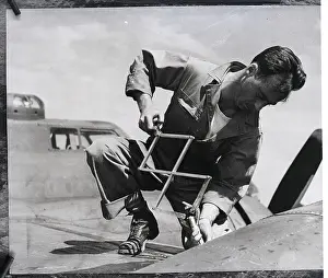 Technician Repairing Flying Fortress