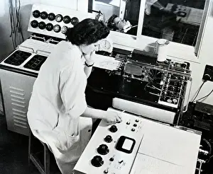 Unconscious Prints: Technician Using Electroencephalograph